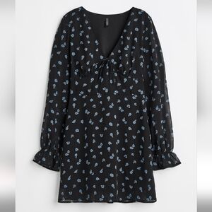 Tie-Front Chiffon Mini Dress